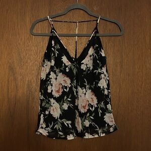 Lulus Floral Black Top